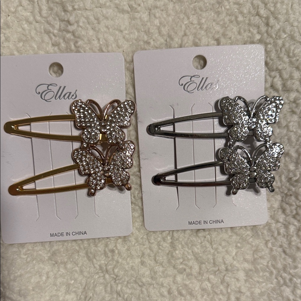 Ella Dual-Tone Butterfly Hair Clips